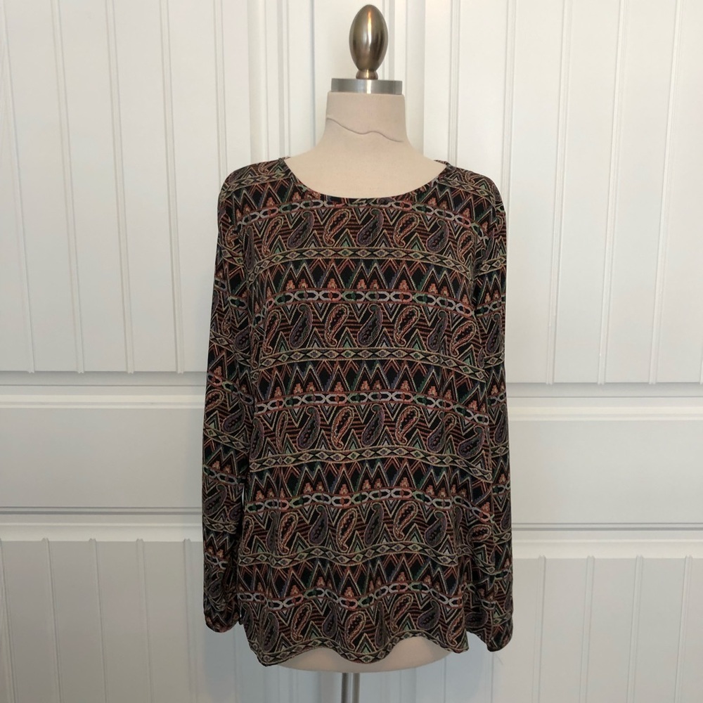 Paisley Open Back Blouse